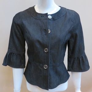 Denim Bell Sleeve Button Jacket